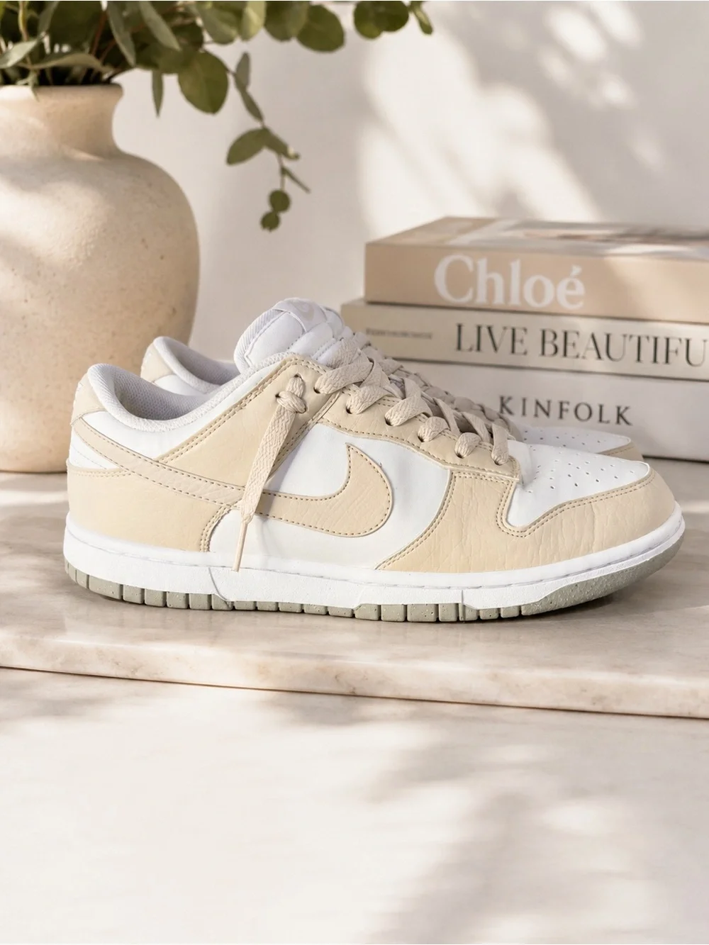 Nike Women’s Low-Top Sneakers in Cream and White